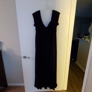 Special Occasion Black Ponte Off the Shoulder Gown